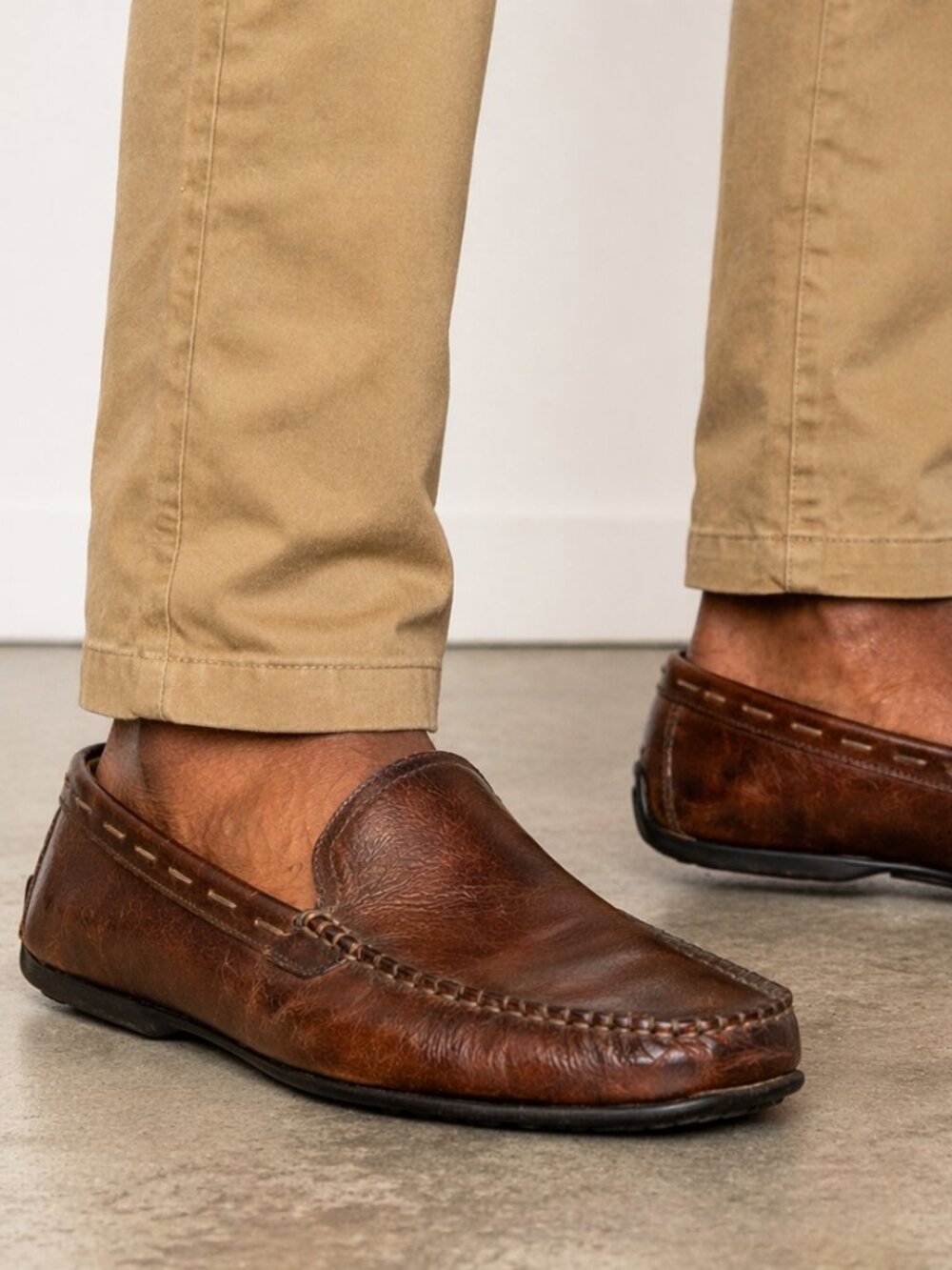 Frye & Co Brown Leather Driving Loafers Slip On Moc Toe Casual Shoes Men’s 10.5